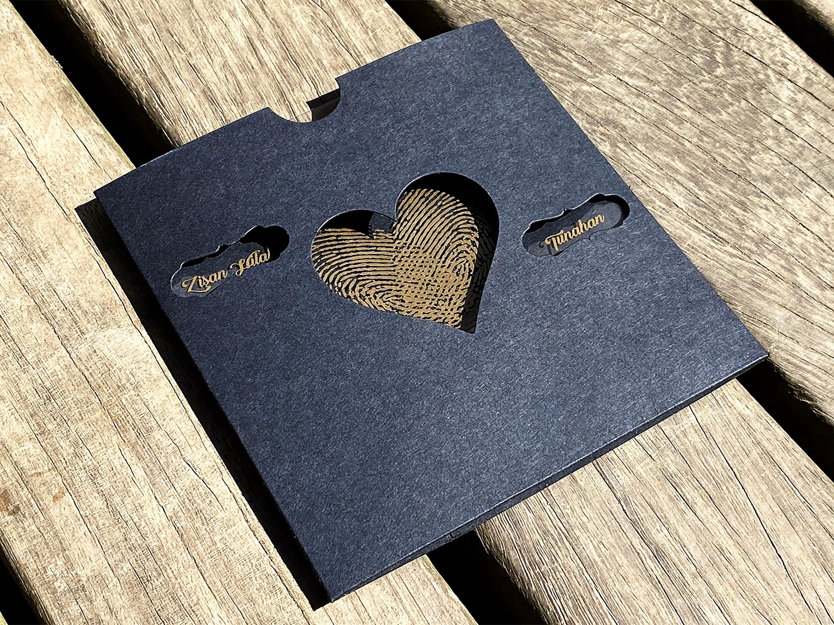 50 pieces heart fingerprint transparent wedding invitation