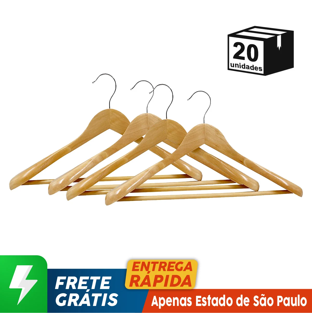 20 Pçs Cabides Madeira Roupas Casaco Terno Calça Gancho 360 ° Rotatório Organizador Guarda-clothing Closet Alta Qualidade Resistente