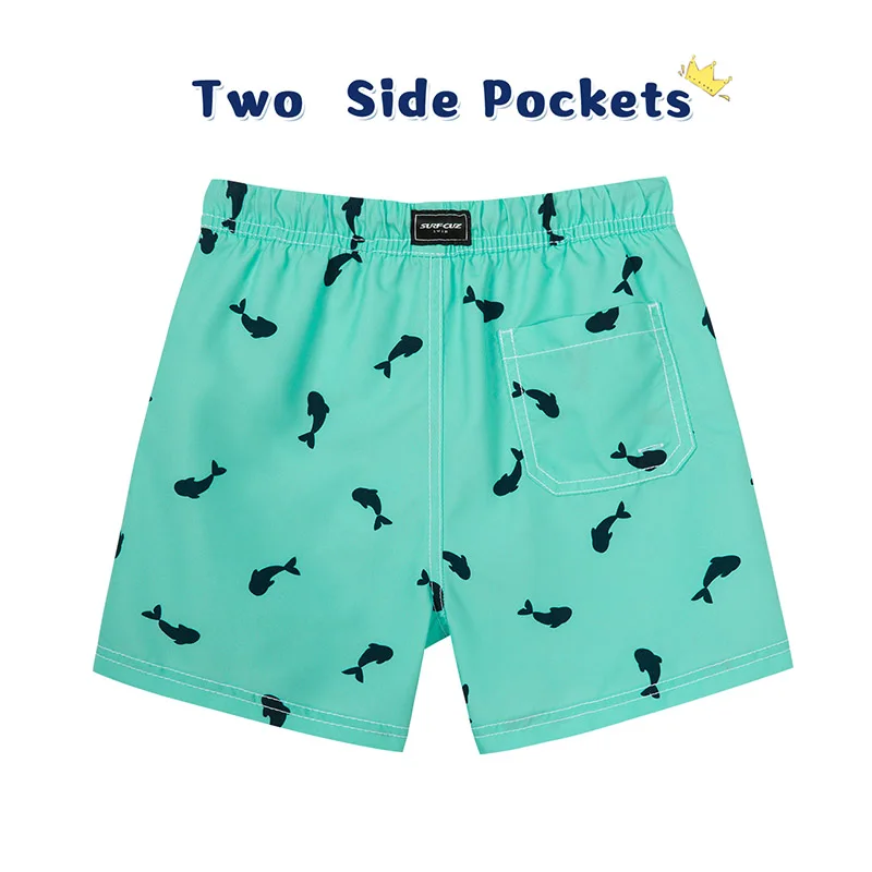 SURFCUZ Boys Swim Trunks Little Kids Swimsuit Beach Boardshorts Swimwear For Toddler Summer Quick Dry Boys Swim Shorts