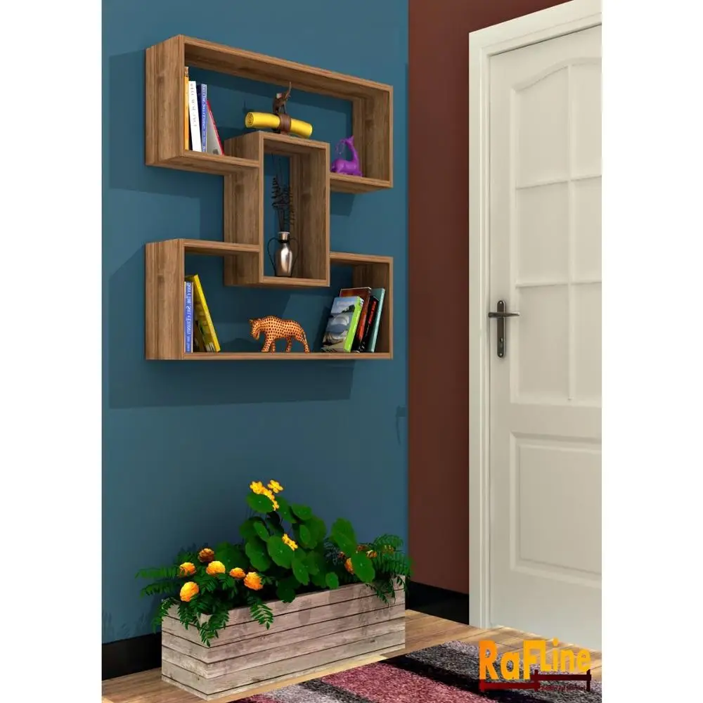 Shelf&Shelf MADE IN TURKEY Modern Shelf Color Options Living Room Wood Wall Book Holder Organizer Bookshelf Rack Bookcase