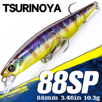 TSURINOYA 88SP Suspending Minnow Fishing Lure 88mm 10.3g DW76 Long Casting Artificial Hard Baits Pike Bass Big Trout Jerkbait