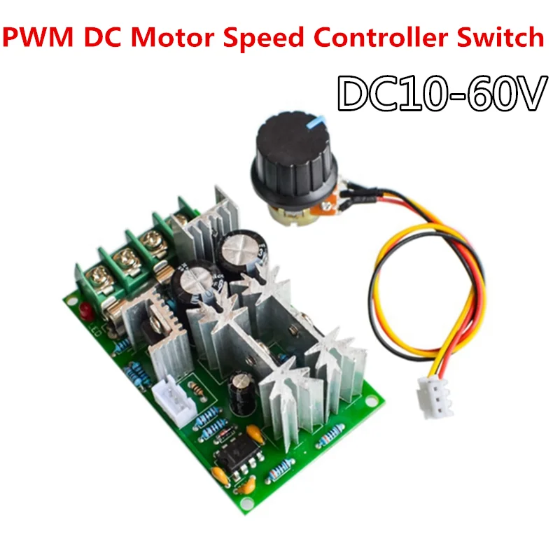 PWM DC Motor Speed Controller Switch DC 20A Current Voltage Regulator 10-60V PWM High Power Drive Module 60A 12V 24V 36V 48V