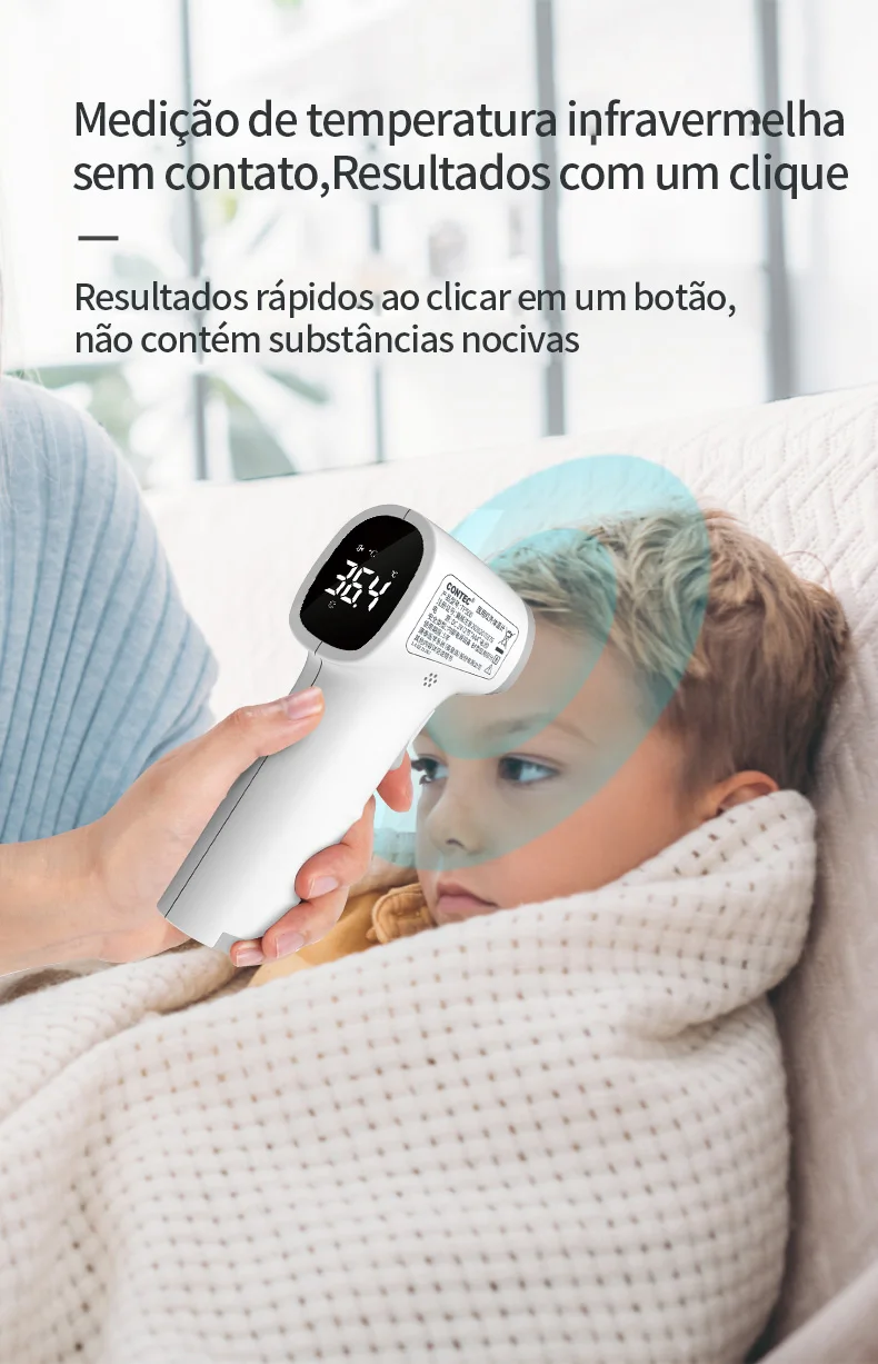 CONTEC-termómetro Digital infrarrojo para la frente, medidor de temperatura LED sin contacto, uso para adultos y niños, TP500