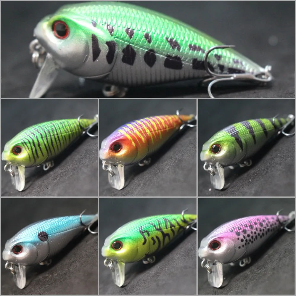 wLure Fishing Lure Crankbait 5.7cm 9.4g SubSurface Wake Bait Wobbler 0.2 Meter Depth Large Wobble Action C655