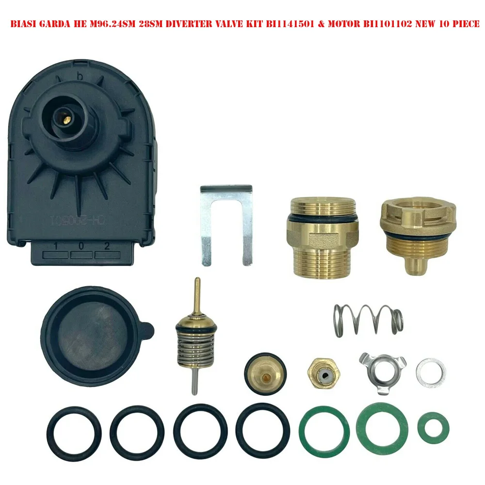 BIASI GARDA HE M96.24SM 28SM DIVERTER VALVE KIT BI1141501 & Motor BI1101102 NEW - 10 PIECE