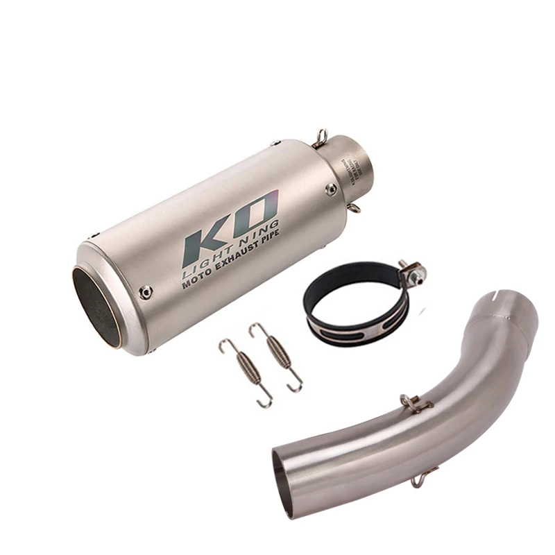 Motorcycle Exhaust System 51mm Muffler Silencer Tip Escape Connection Link Pipe for Kawasaki Versys 1000 2019-2020