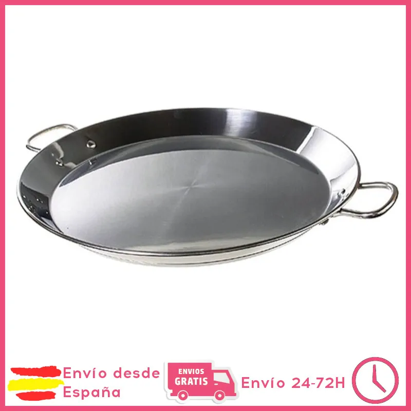 Guison EL CID stainless steel paella, 28 - 50 cm paella paella paella, Valencian paella, 18/10 stainless steel, suitable for induction, for all types of kitchen, with handles for easy handling