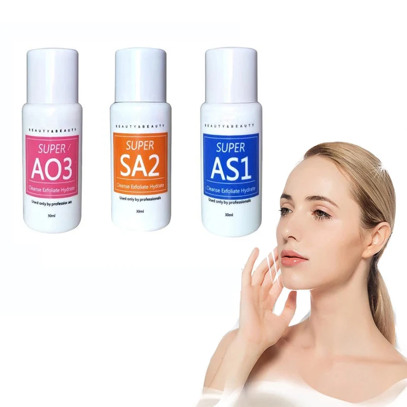 Peeling Solution Facial Serum AS1 SA3 AO3 To Use For Dermabrasion Small Bubble Hydrogen Oxygen Beauty Machine Strong Cleansing