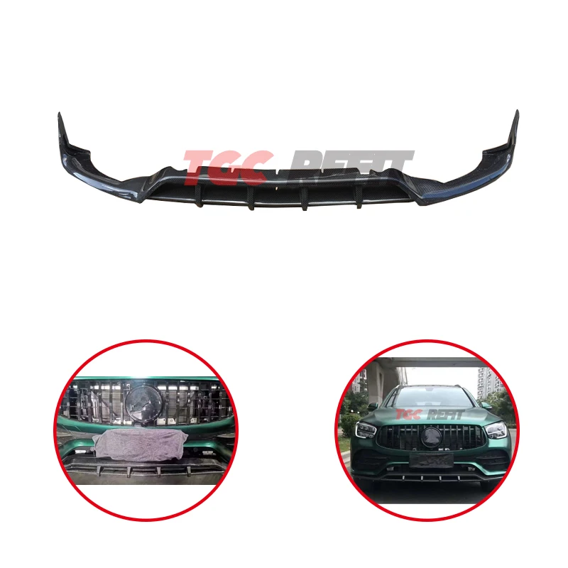 

For Mercedes Benz Glc63 Topcar Style 20-21 New X253 C253 Glc300 Glc63 Amg Coupe Carbon Fiber Front Lip Front Bumper Lip