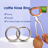 Livestock Use Chrome Plated Metal Blacksmith Forge Cow Nose Ring  Automatic Bull Lead