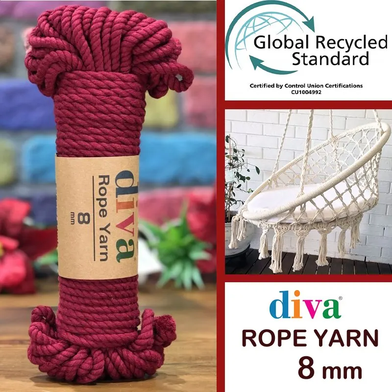 Multicolor geregenereerd katoen Macrame touw - 8mm 250g 24m - 2 twist - 11 kleuropties - muur - deurversieringen, tassen, kussen, kussen, schommel, hangmat, feest, koord, wedd, draad, koord Home Textiel - Twisted DIY