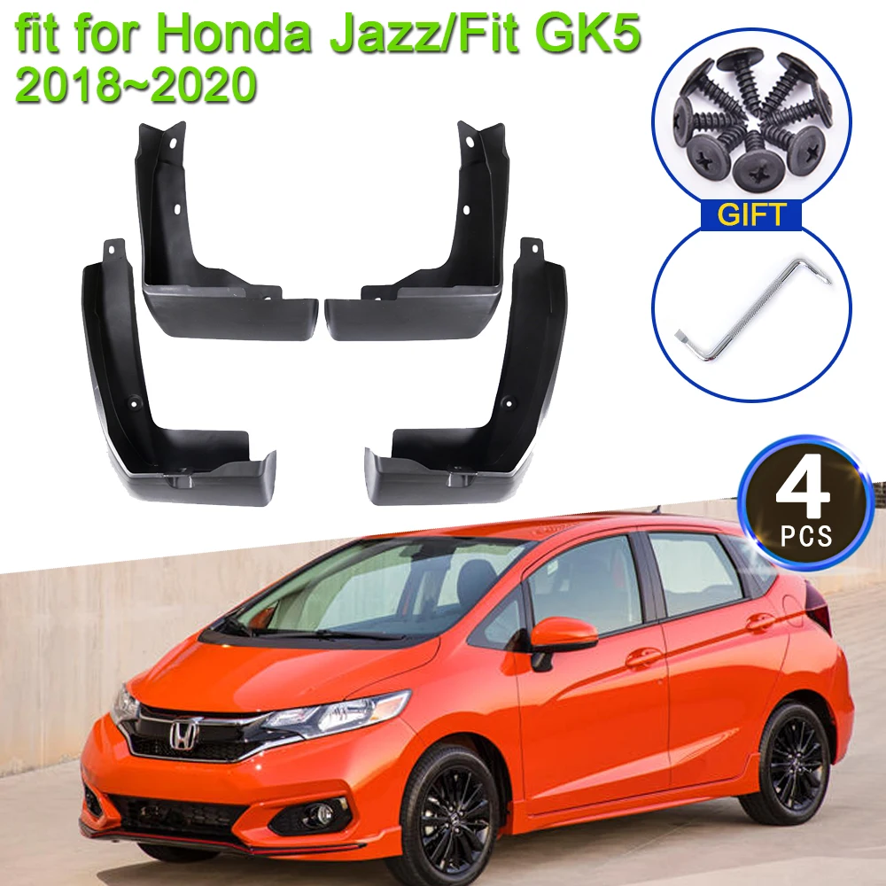 

for Honda Jazz Fit GK5 2018 2019 2020 Mudguards Fender Front Rear Wheels Mud Flaps New Guard Splash Car Styling 4Pcs Accessories