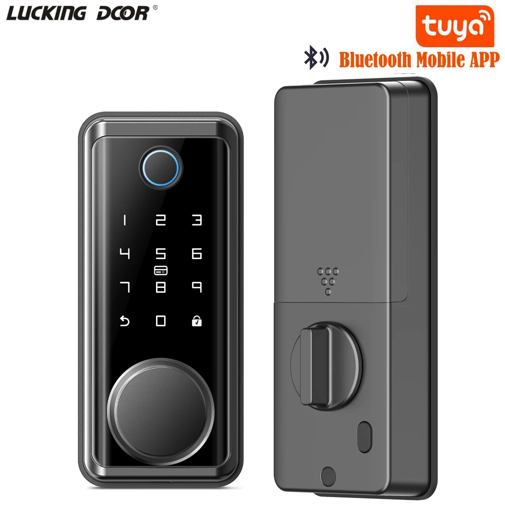 

Bluetooth Tuya APP Smart Remote Control Fingerprint Biometric Password Code Deadbolt Lock Automatic Latch Lock Smart Lock