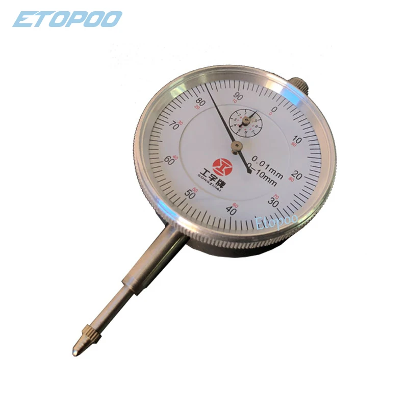 Dial Indicator Gauge 0-10mm Meter Precise 0.01MM Resolution Concentricity Test