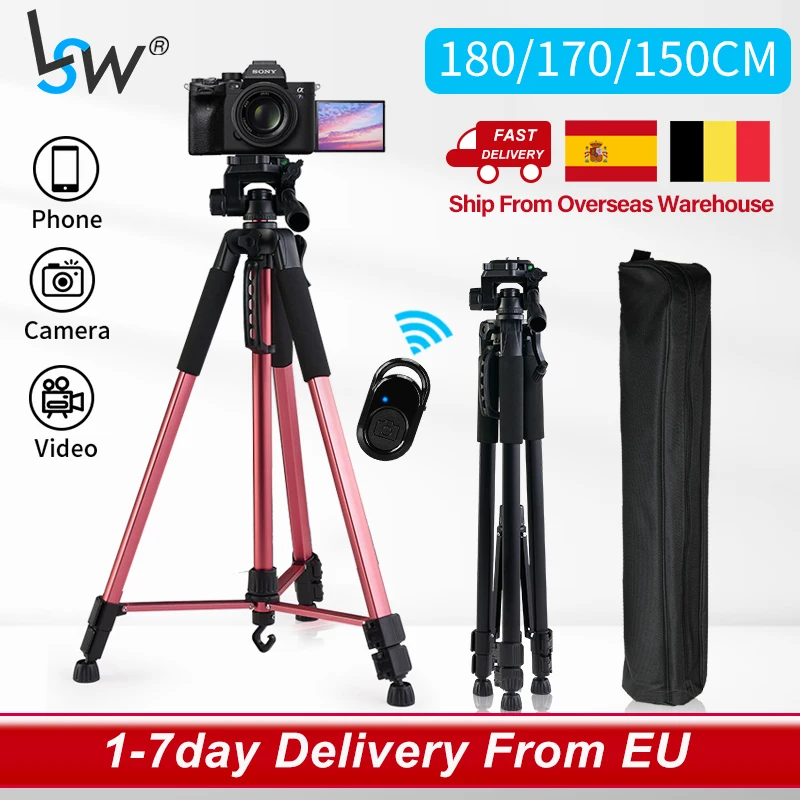 180cm Camera Tripod for Phone ​with Carry Bag Photography Mobile Phone Tripod with Bluetooth Remote for Video/DSLR/Canon