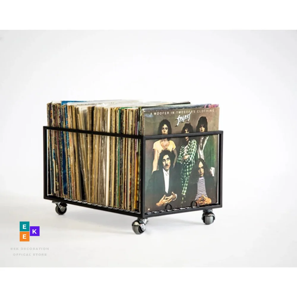 Notebook, Book, CD, Record Organizer, Rack on Wheels Metal Record Stand, Album Organizer, Record Holder and Magazine Holder