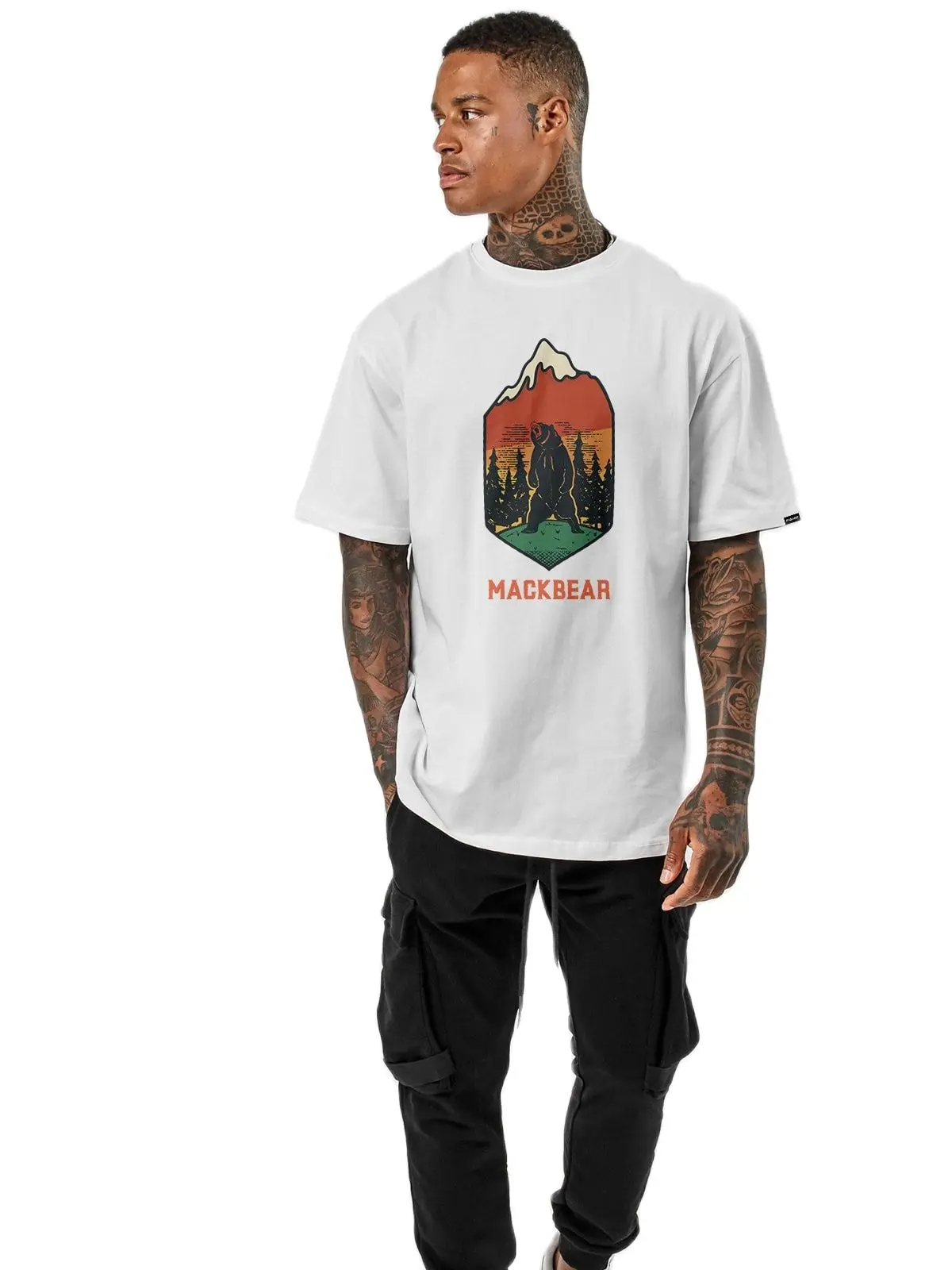 Oversize Mackbear Printed Tshirt Custom Print Fashion Style Oversize Unisex Printed T-Shirt