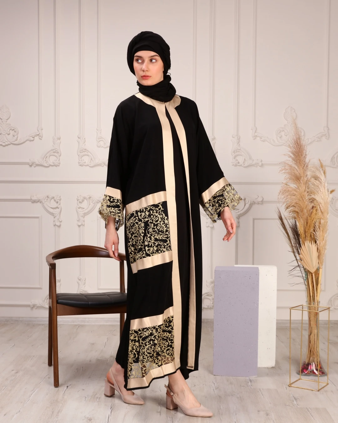 

Black Abaya Dubai Turkey Muslim Hijab Dress 2023 Femme Musulmane Caftan Marocain Arab Islamic Clothing Kimono Robe ReisStore