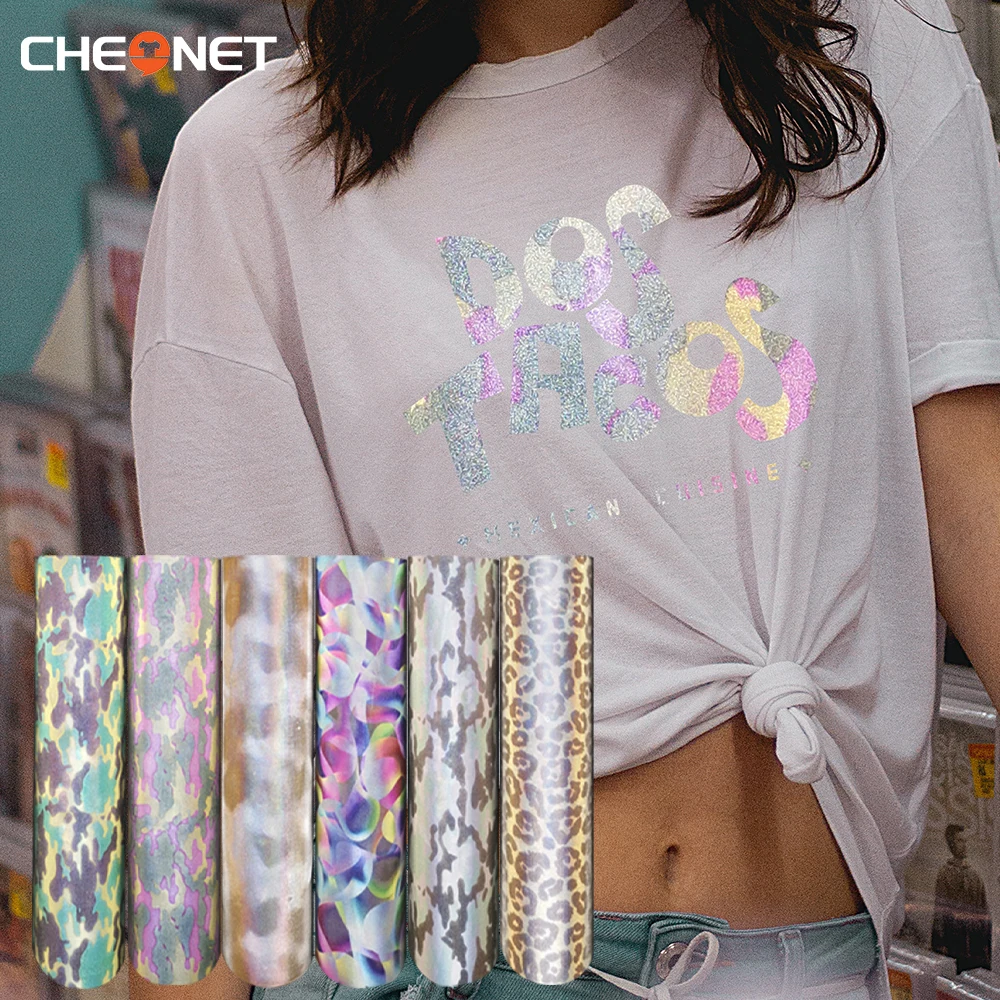 25cmx20cm Reflective Heat Transfer Vinyl Rainbow Reflective HTV Vinyl Sheets ForT-Shirts Clothes Bag Hat