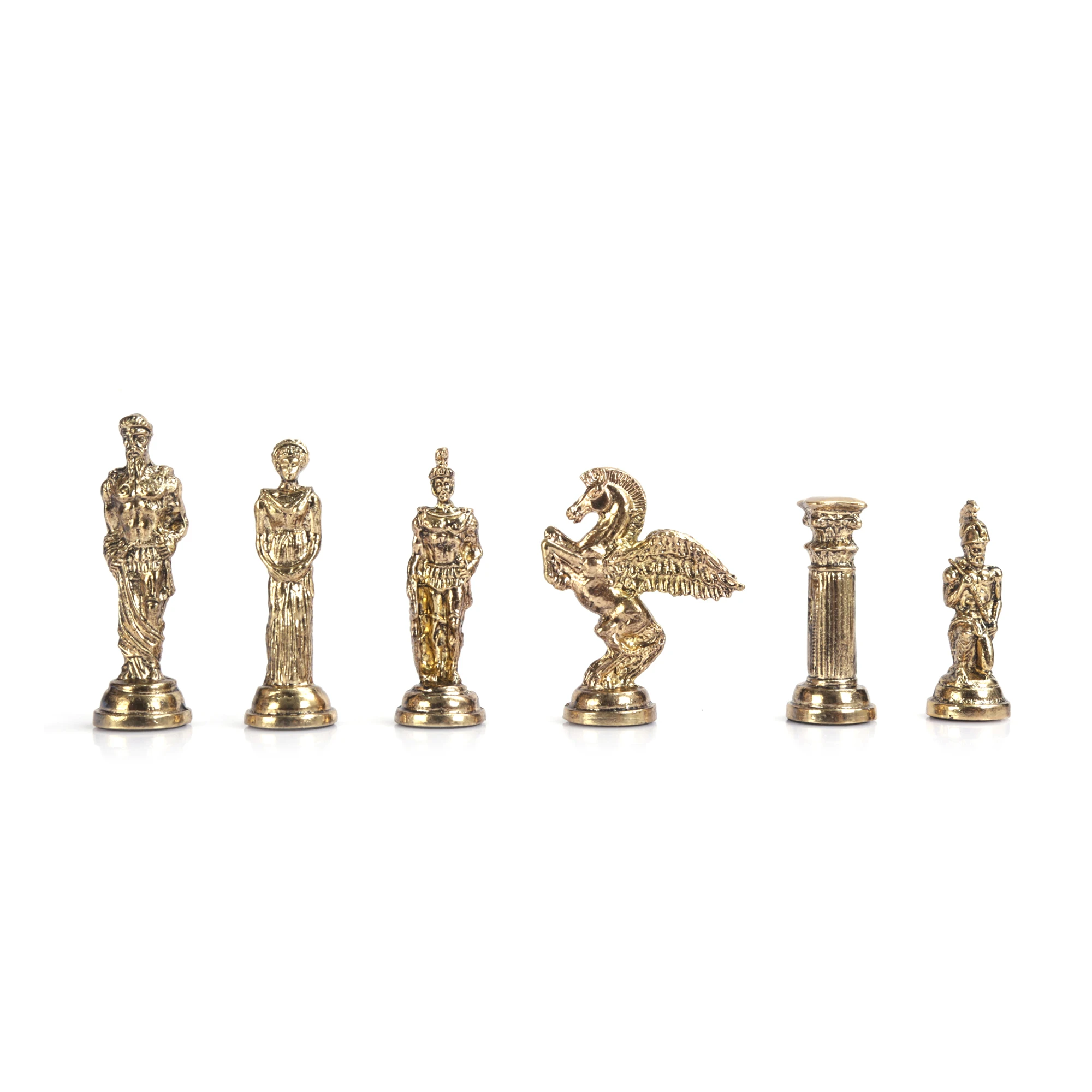 (Only 32 Chess Pieces) Medium Mythologic Pegasus Handmade Metal Chess Pieces King (Without Board)