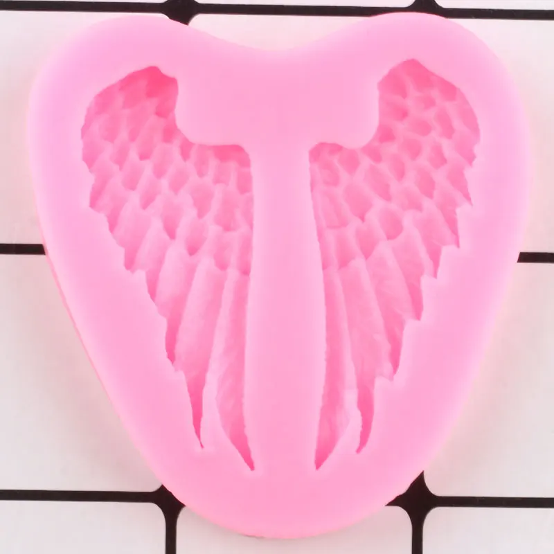 Baby Angel Wings Silicone Mold Cake Border Fondant Cake Decorating Tools Cupcake Topper Candy Chocolate Molds Polymer Clay Mould