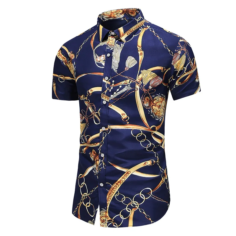 5XL 6XL 7XL Shirt Men Summer New Fashion Personality Printed Short Sleeve Shirts Men 2023 Casual Plus Size Beach Hawaiian Shirt