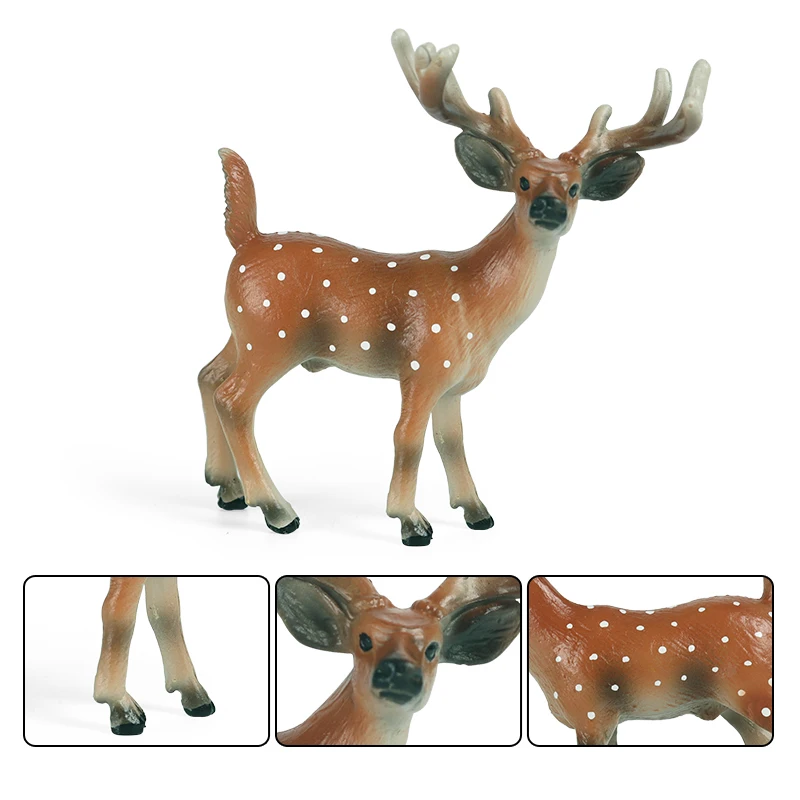 Oenux Wald Hirsch Tiere Simulation Wild White-Tailed Elch Action-figuren Elch Figuren Modell Dekoration Spielzeug Kinder Weihnachten Geschenk – Detail 15