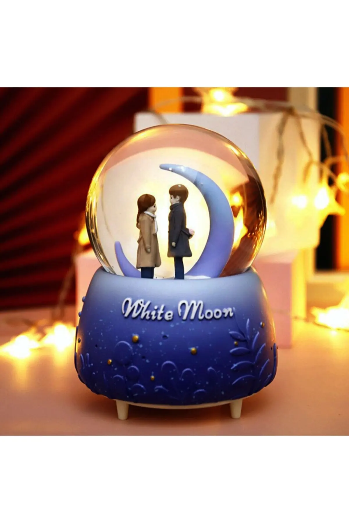 Big Size Snow Globe Valentines Big Moon Light Globes Decorative Balls Events Valentine's Day Automatic Spray Music Balls