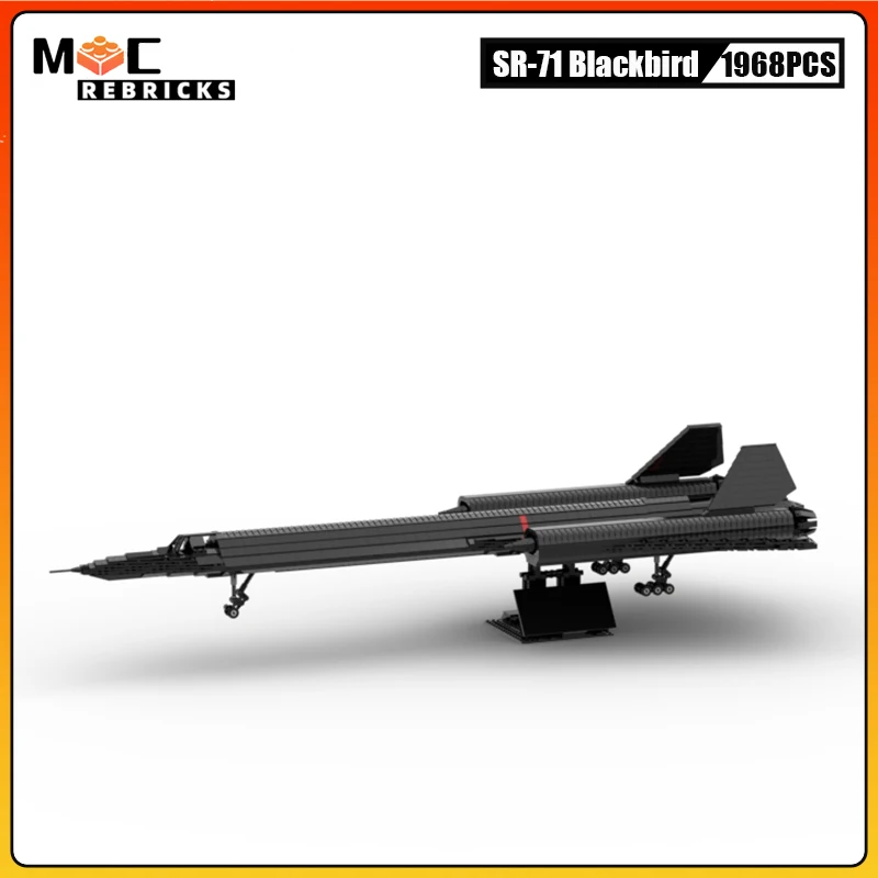 Modern Military Techni Hypersonic Reconnaissance Aircraft Building Blocks SR-71 Blackbird Fighter Bricks Model Toys Kid Gifts