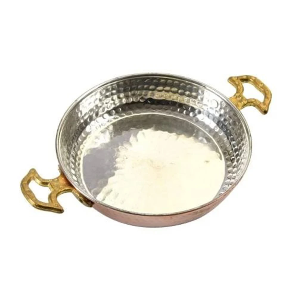 Copper Sahan Pan Traditional Tumbled Turkish Flavor Egg Omelette Frying Cooking Kitchen Gift Pot Brass Handmade Copper Pan 16cm