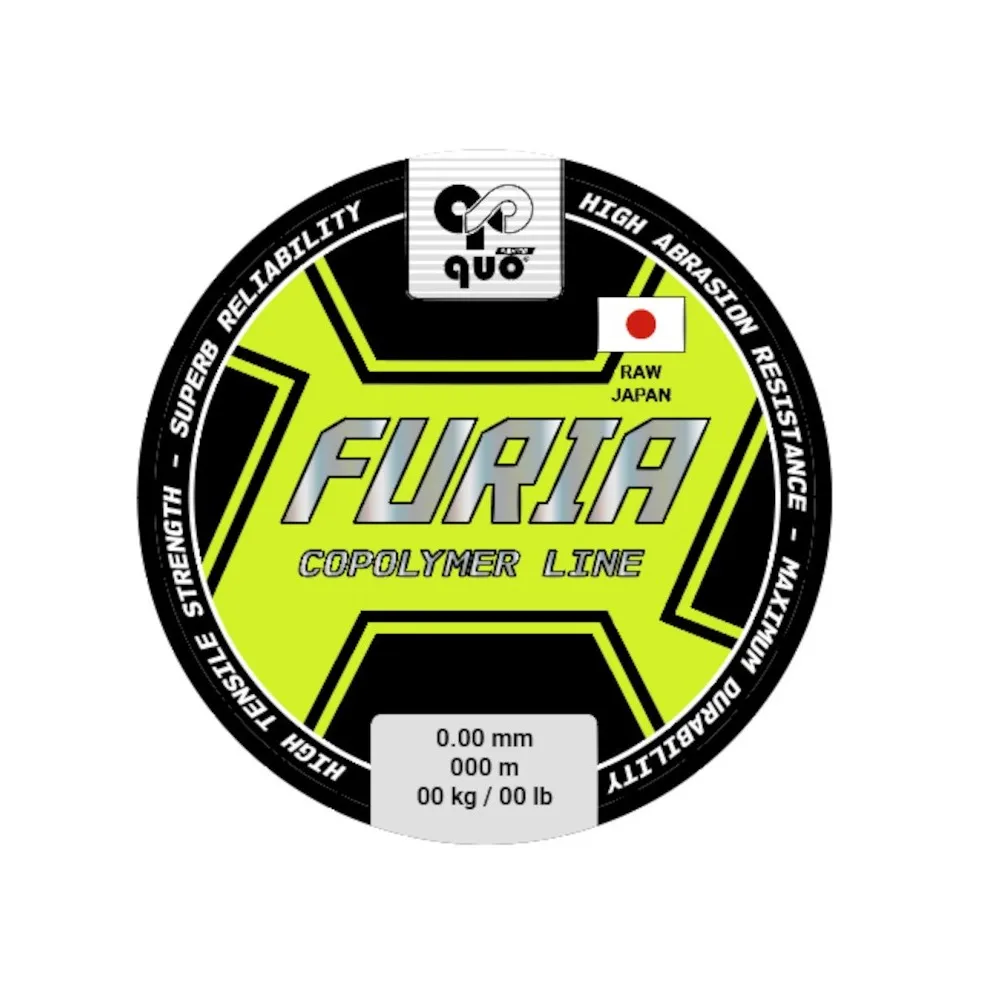 Monofilament Quo fury 300m two-color black and yellow fluor to see it well very abrasion resistant perfect for buoy