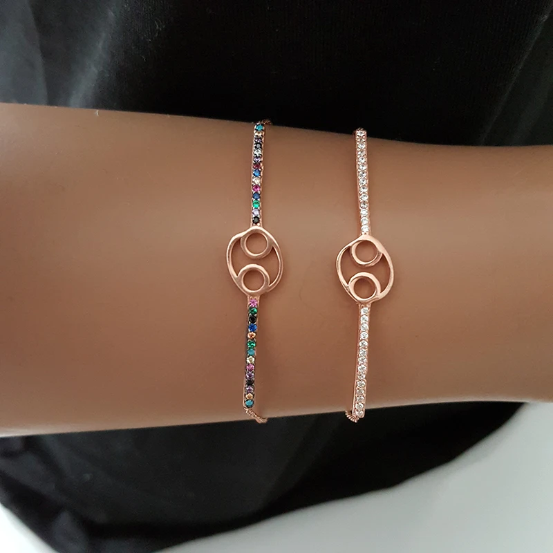 Cancer Bracelet Horoscope Bracelet Star Sign Bracelet 925 Silver Roese Gold Zodiac Bracelet