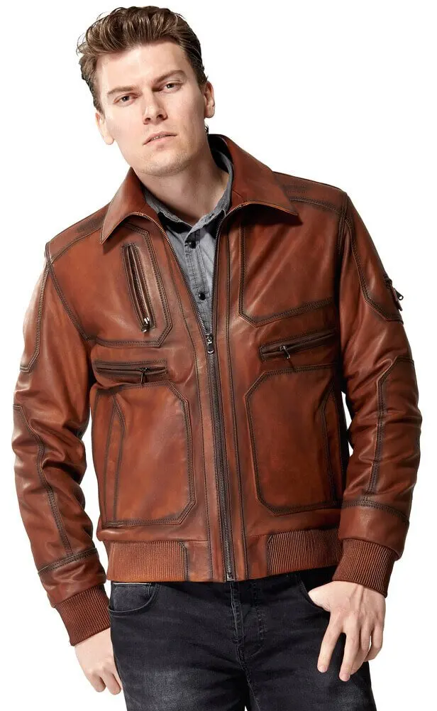 Yenzo Tan cappotti in pelle maschile Orjinal pelle di agnello autunno inverno 2022 Biker Slim Large Size muslimah