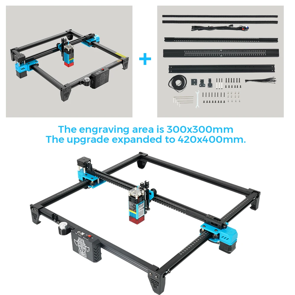 TTS-55 Expand Kit 600x600mm CNC Laser Engraver Upgrade Kit DIY Expansion Kit Aluminum Profile Frame 400*420MM For TTS-10 TTS-55