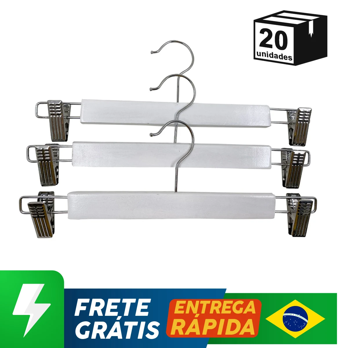 20 Pçs Cabides Madeira Alta Qualidade Multifuncionais Organizador Saia Vestido Com Clipes de Aço 360 ° Giratório Rack Closet