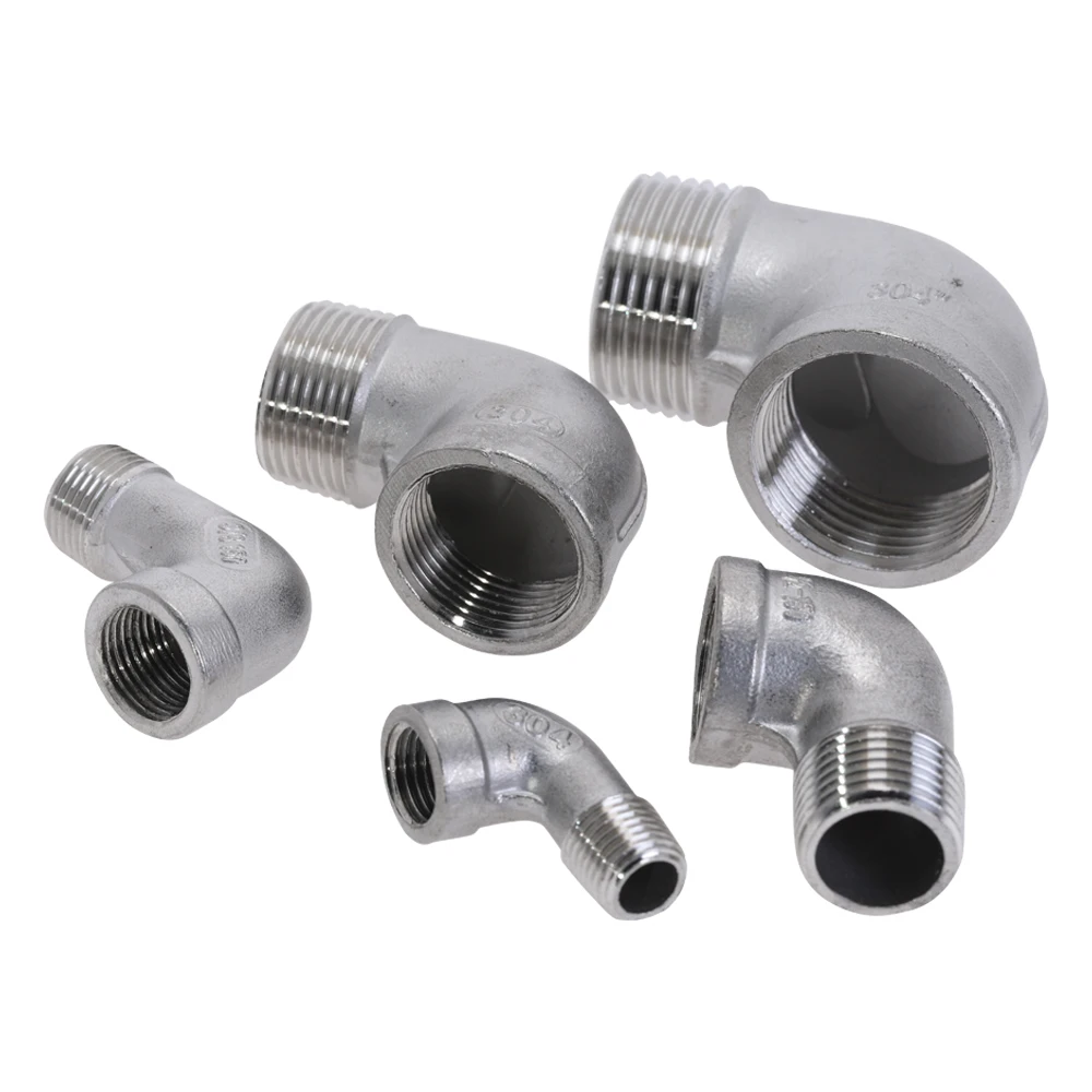 

1/8" 1/4" 3/8" 1/2" 3/4" 1" SS 304 Stainless Steel Female Male Thread Street Elbow 90 Degree Angled Pipe Fitting Connectors