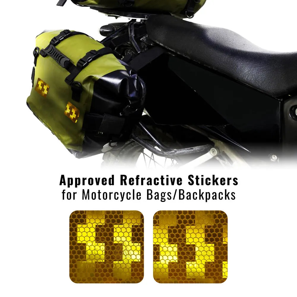 Reflective stickers approved ece-onu 104 for waterproof bags motorcycle