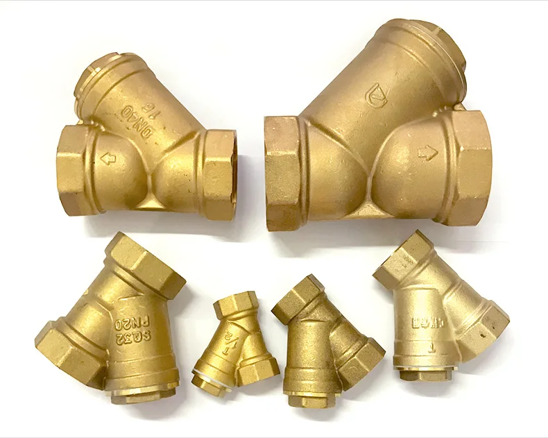 1/2" 3/4" 1" 2" 3" 4" Y-förmiger Inline-Mesh-Siebfilter mit Innengewinde, Messingfilterventil, Y-förmiger Messingsiebfilterventil – Detail 6