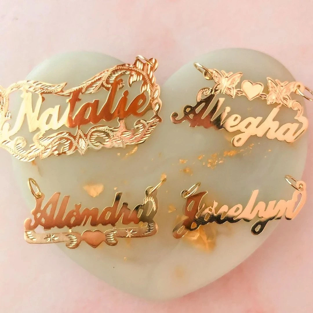 Custom Double Plated Name Necklace For Women Gold Plated Silver Choker Personalized Cursive Elegant Pendant Jewelry Gift