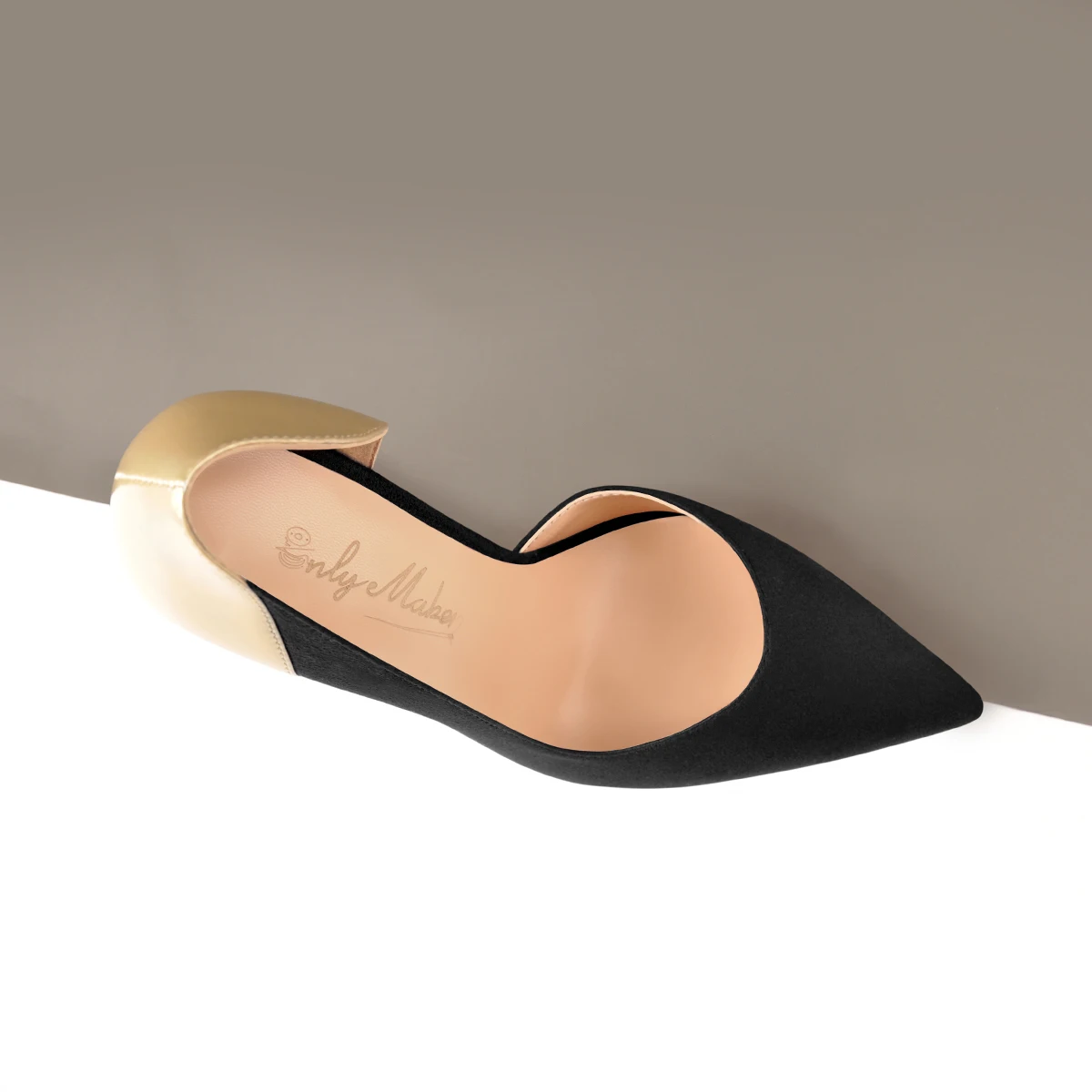 Onlymaker Women Pointed Toe Pumps Side Space Sexy 12CM High Heel Slip On Stiletto Pumps Big Size Heels