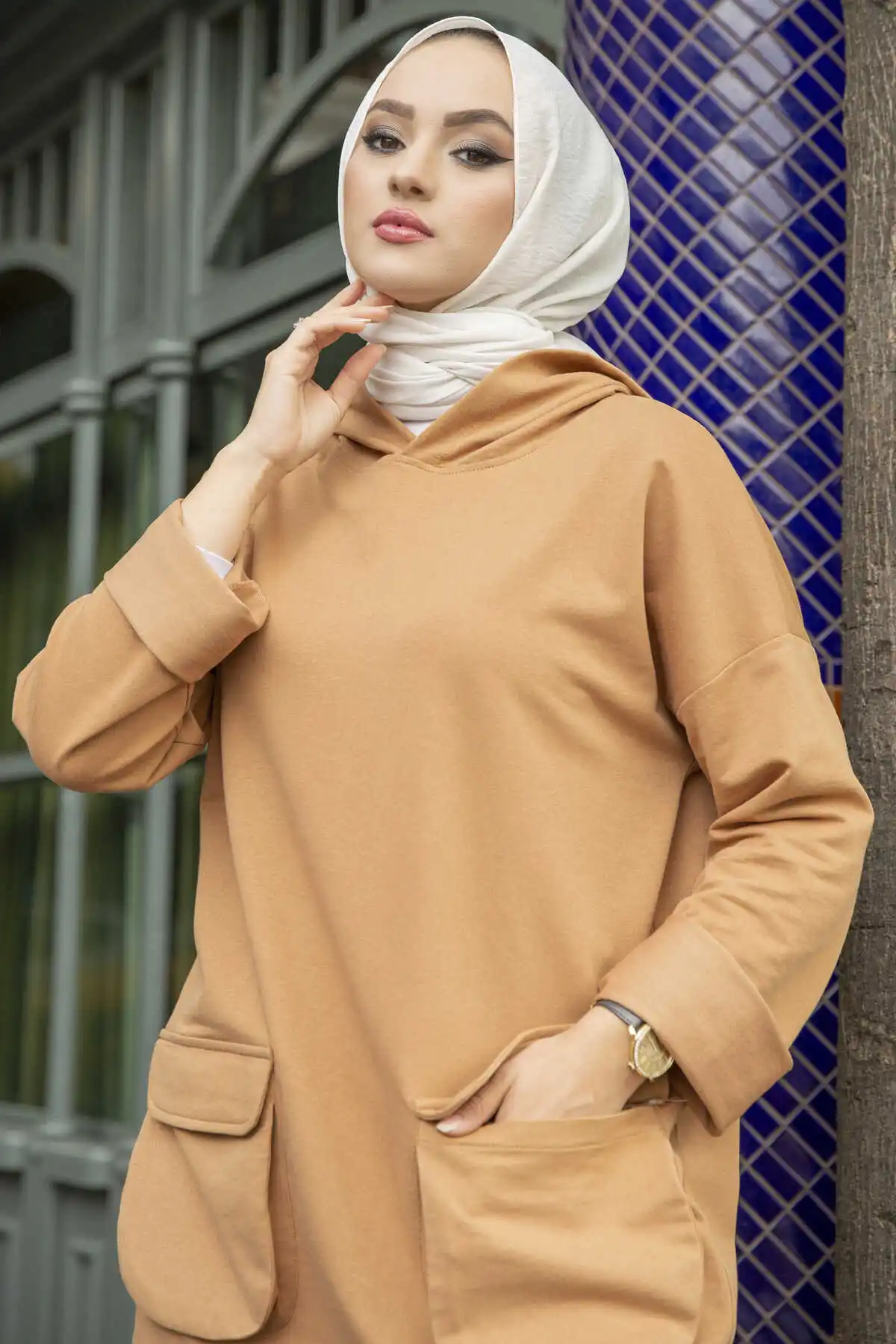 Sudadera con capucha para mujer, conjunto de dos piezas musulmanas, ropa cómoda diaria, vestidos de Hijab, ropa islámica, tienda de moda de Dubai en