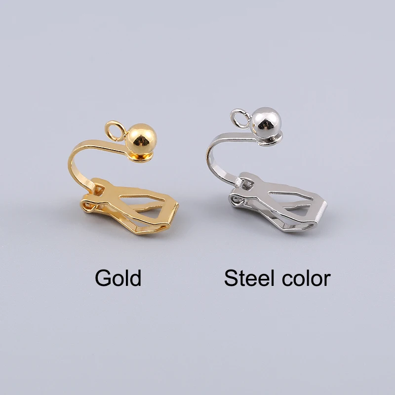 UNNAIER2/10Pc welding pearl triangle ear clip accessories painless invisible clip female without ear hole for ear clip converter