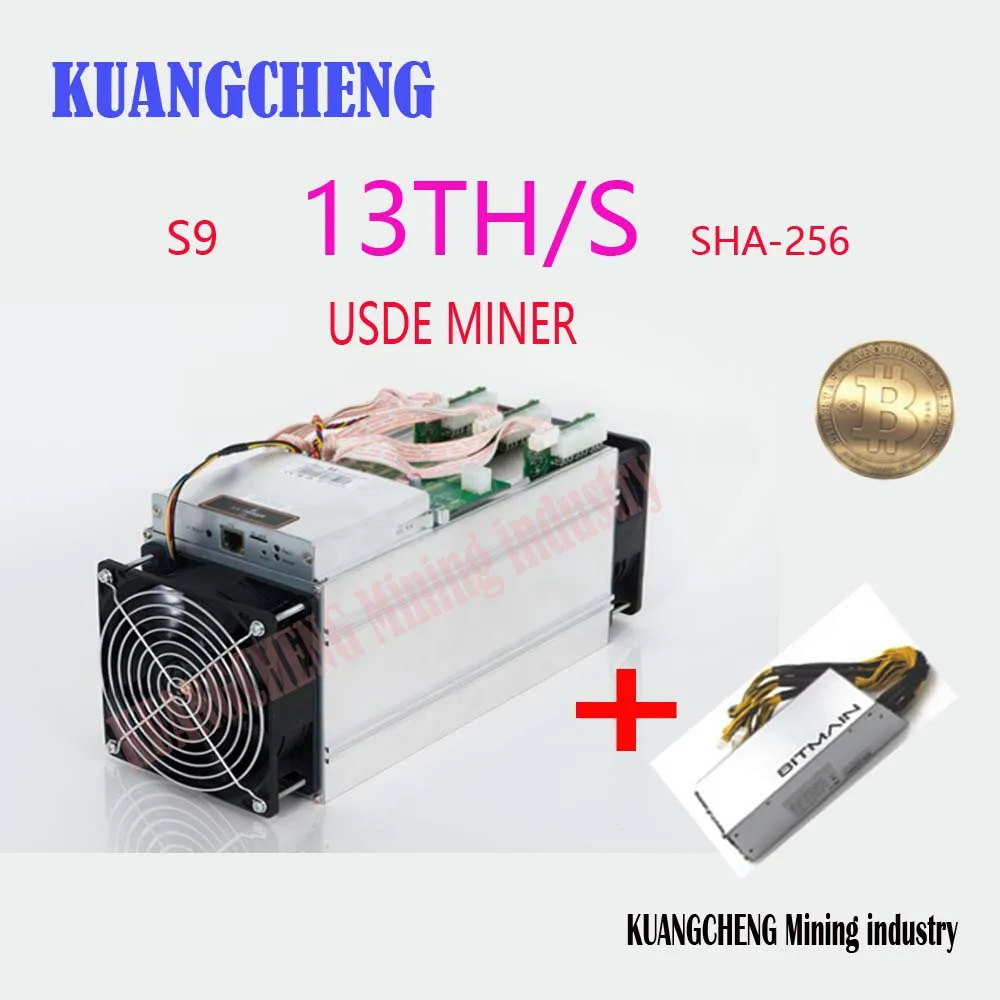 

Used Miner BITMAIN antminer S9 13T with PSU Bitcoin Miner Asic S9 14T 13.5T Miner Work BCC btc pcc sha256 16nm Btc Miner