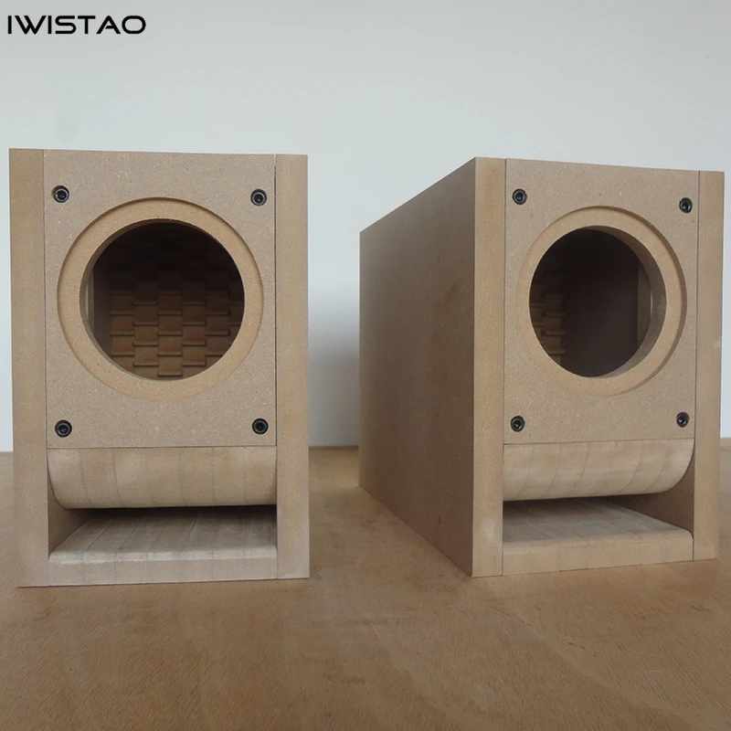 IWISTAO HIFI Speaker Empty Cabinet Kit Labyrinth High-density Fibreboard for 4 / 4.5  Inch Full Range Speaker Unit DIY