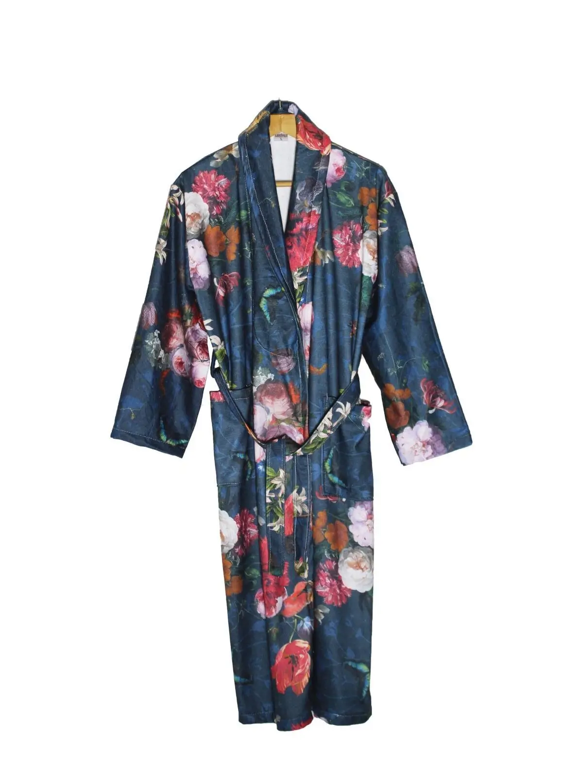 Floral Bathrobe 1 Piece Men Bathrobe Unisex Bathrobe Women Bathrobe Hammam Quality Fabric Dressing Gown Patterned Palm Robe Leaf