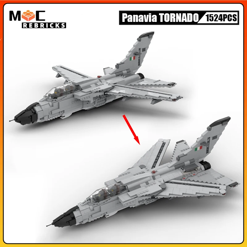 MOC Building Blocks WW2 Military Series Britain Bomber Panavia TORNADO Fighters Interceptor Scout Model Bricks Toys Kid Gifts