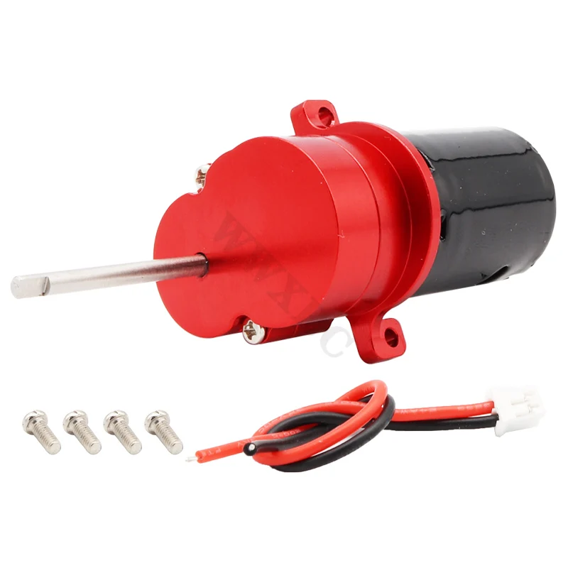 علبة تروس معدنية كاملة WPL D12 مُبيّت علبة التروس مع التروس الفولاذية ومجموعة محرك 370 لأجزاء WPL D42 1/10 إكسسوارات حديثة للتحكم بالراديو