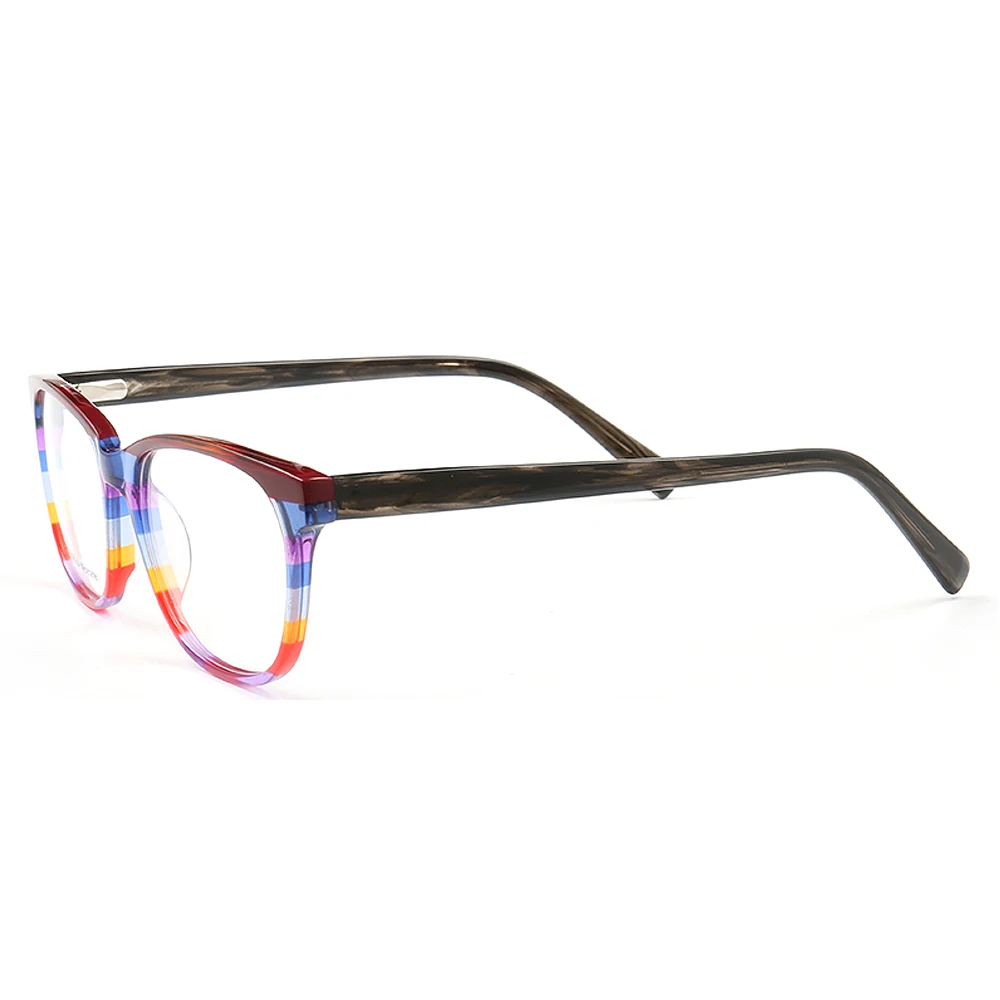 Vintage Women Fashion Eyeglass Frames Men Square Optical Glasses Frames Light Acetate Round Spectacles Striped Rx Eyewear Green