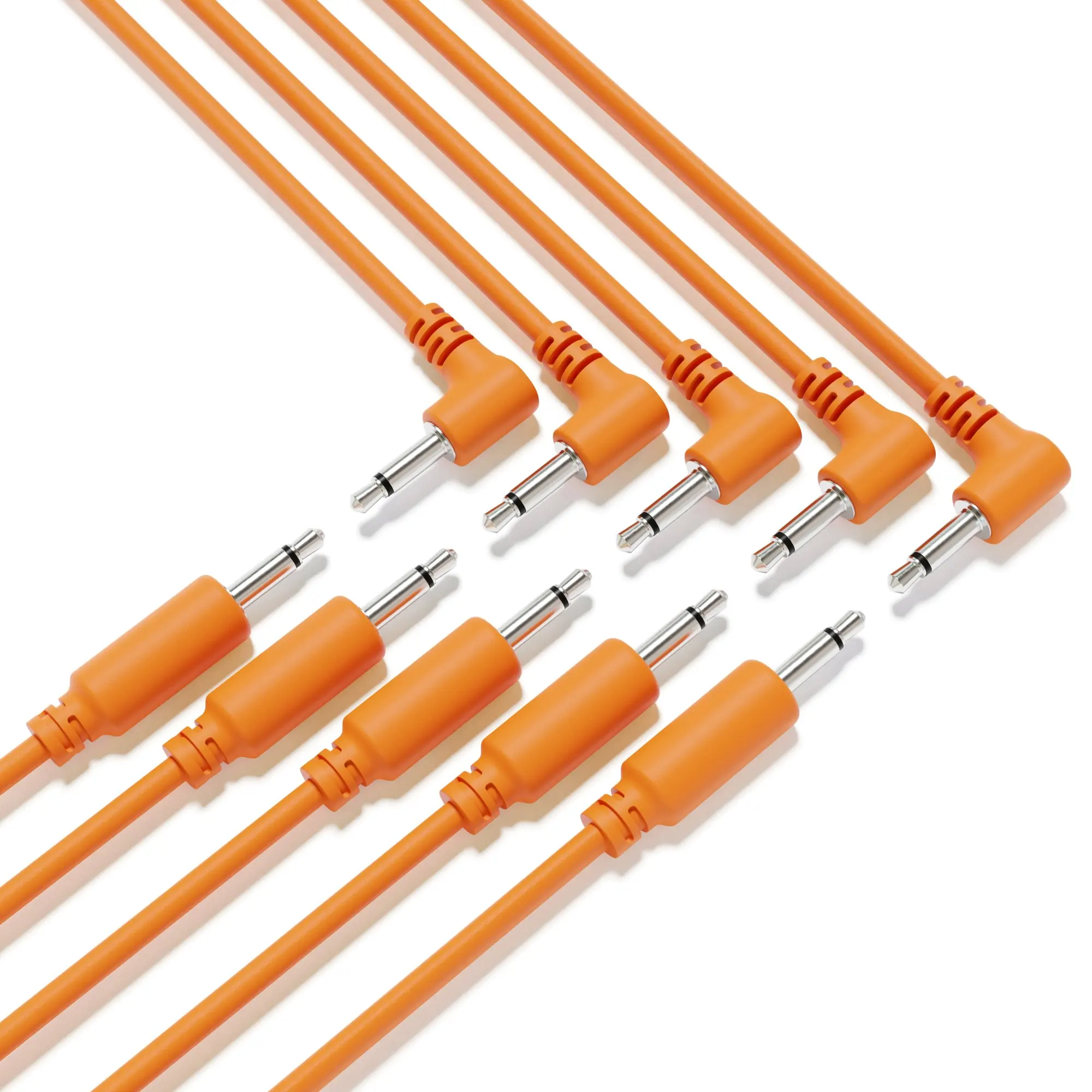 ExcelValley - 5-Pack hybrydowy Mono modułowe kable krosowe TS 3.5mm 1/8 \