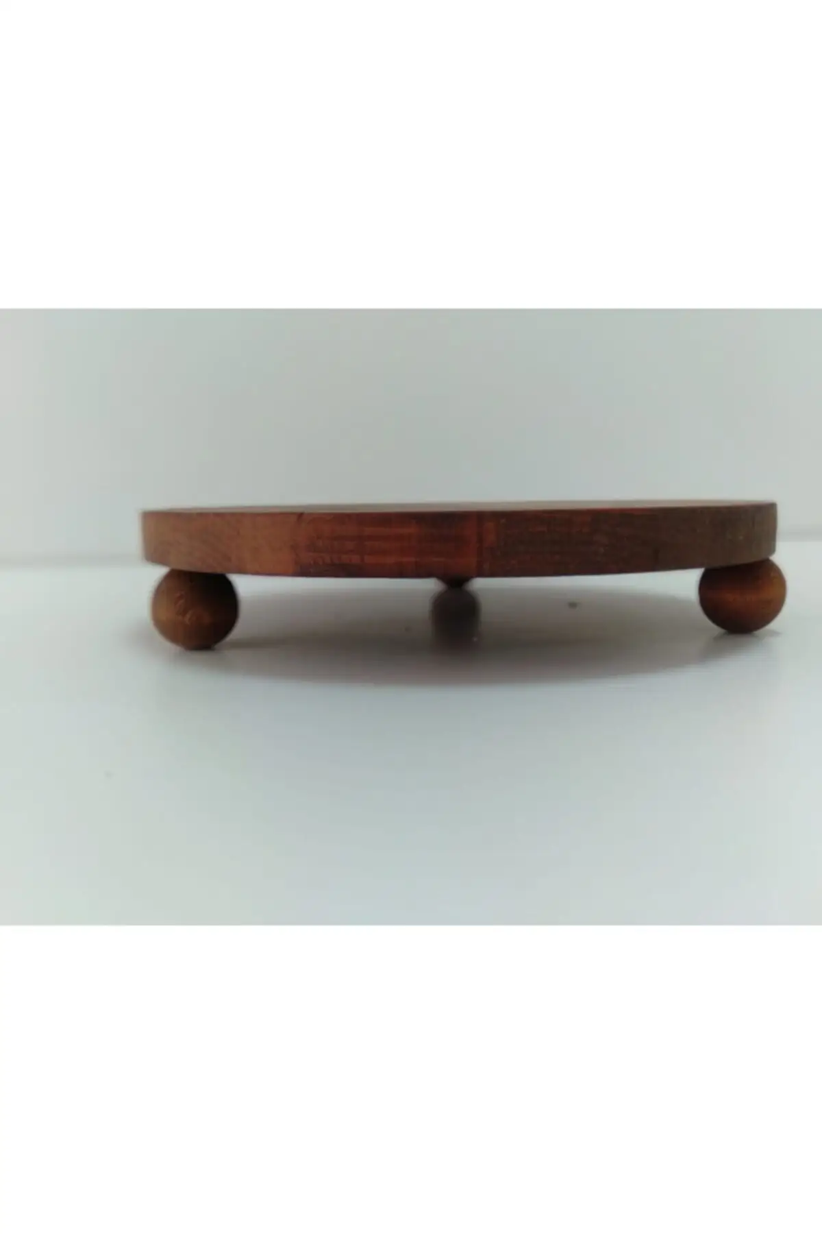 Ball Footed Presentation Wooden Walnut Color